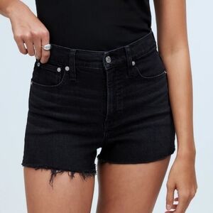 NWT Madewell The Perfect Jean Short In Lunar Wash Black Denim Size 28